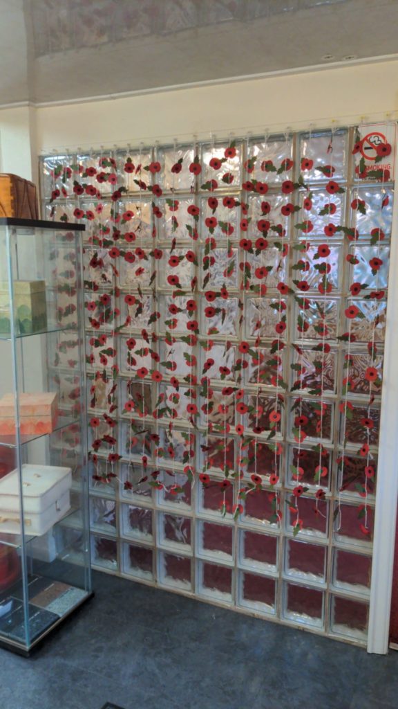 Remembrance poppy curtain